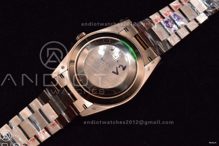 RG DayDate GMF Dial 40 Markers Roman President Green Weighted Steel Tungsten V2 A2836 Bracelet 904L on 1109